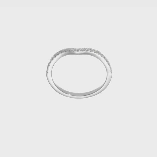 0.08ct. CZ Solid Real 14k White Gold Wedding Wedding Band Ring-rm2591b-008-waa