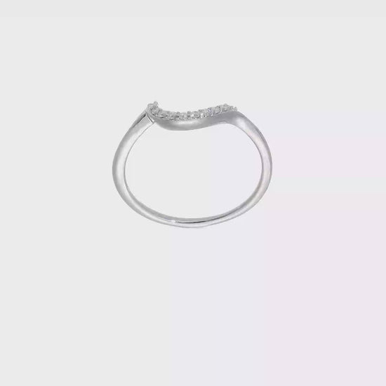 0.09ct. CZ Solid Real 14K White Gold Wedding Wedding Band Ring-rm2444b-009-waa