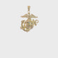 14k Yellow Gold Marine Corps Symbol Charm