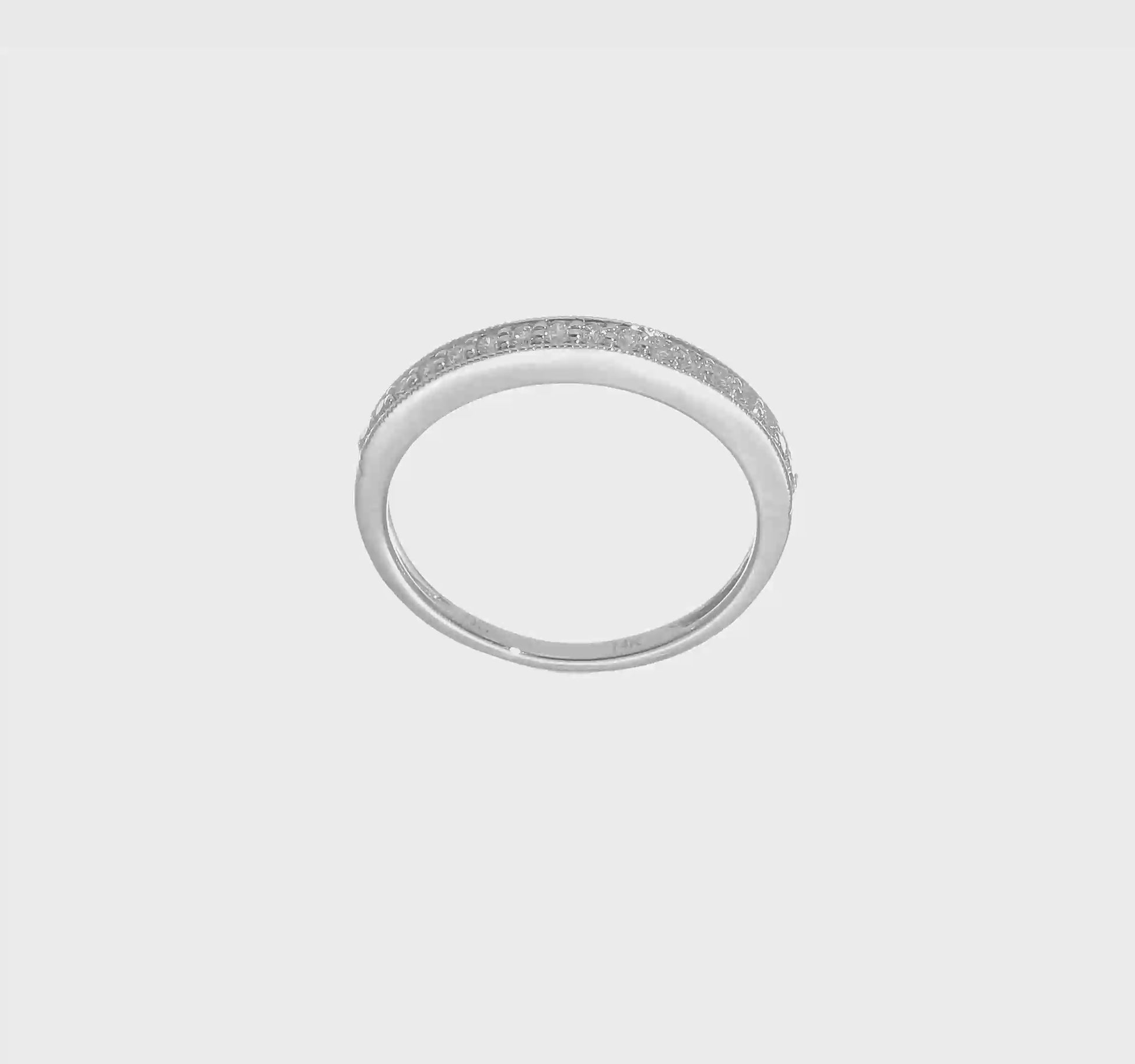 0.10ct. CZ Solid Real 14K White Gold Wedding Band Ring-rm3223b-010-waa