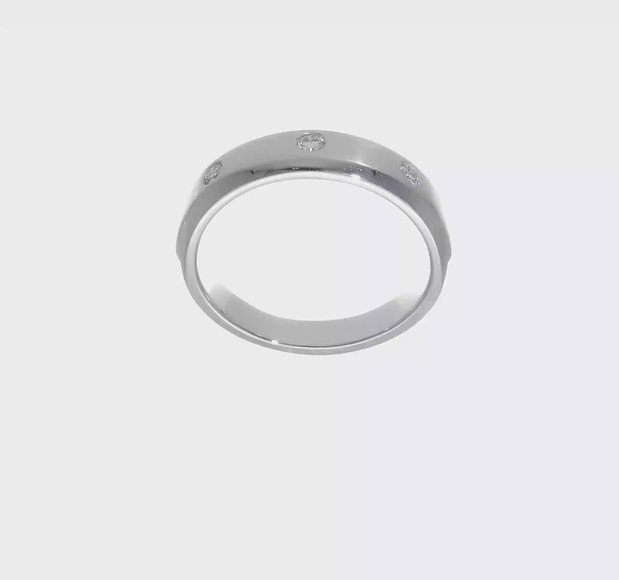 0.15ct. CZ Solid Real 14K White Gold Men's Wedding Band Ring-RM3481B-015-W