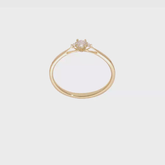 0.12ct. CZ Solid Real 14k Complete Promise Ring-rm6623e-012-yaa