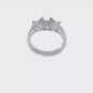 14K White Gold 3 Stone Simulated Diamond Engagement Ring-RM2982E-050-WAA