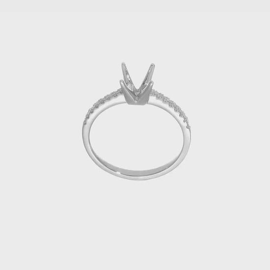 14K White Gold Simulated Diamond Engagement Ring-RM2636E-075-WAA