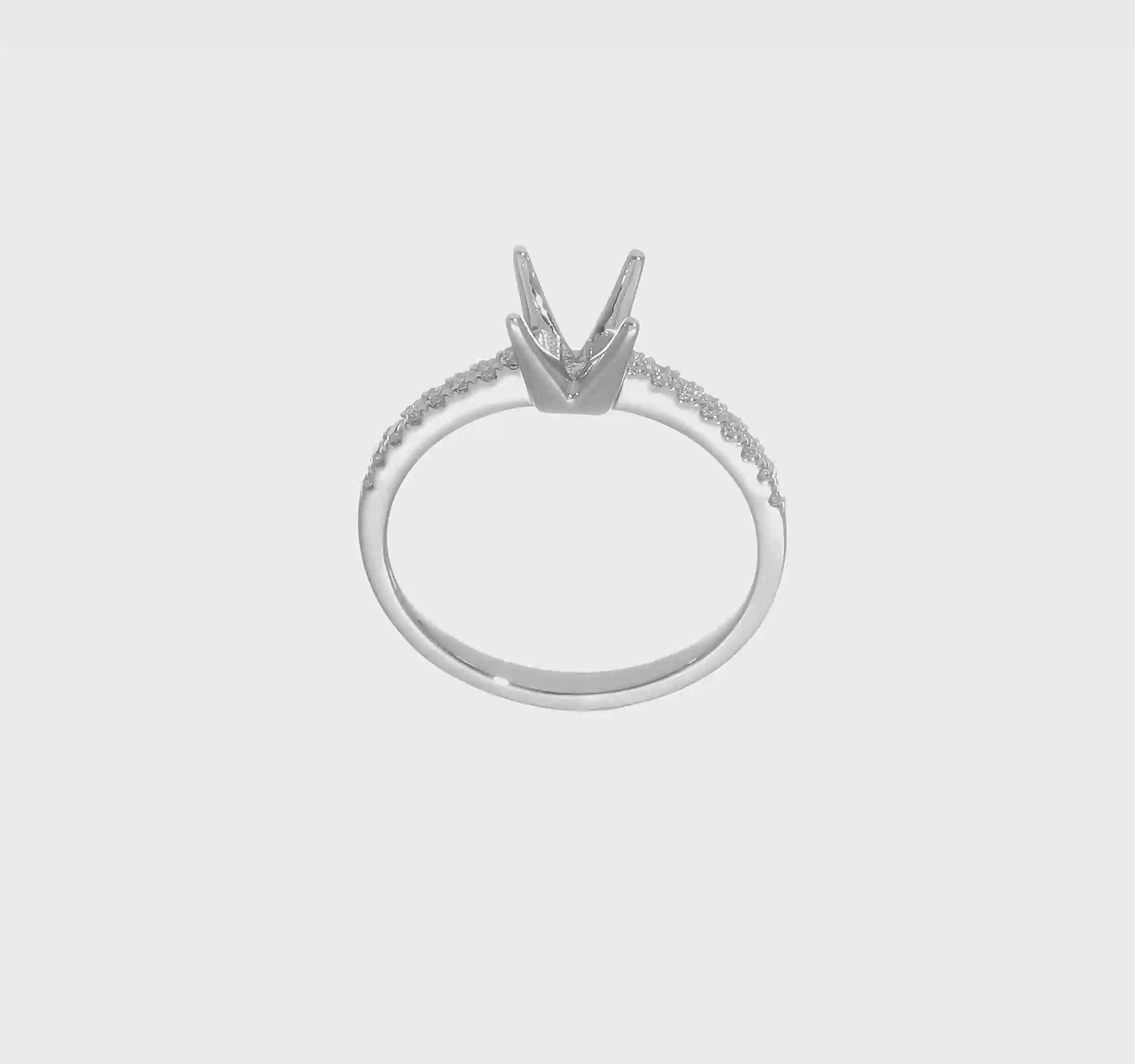 14K White Gold Simulated Diamond Engagement Ring-RM2636E-075-WAA