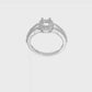 14K White Gold Diamond Cushion CZ Cushion Halo Engagement Ring-RM2318E-050-WAA