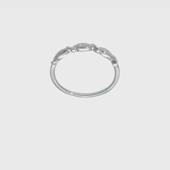 0.08ct. CZ Solid Real 14K White Gold Wedding Band Ring-rm3355b-008-waa