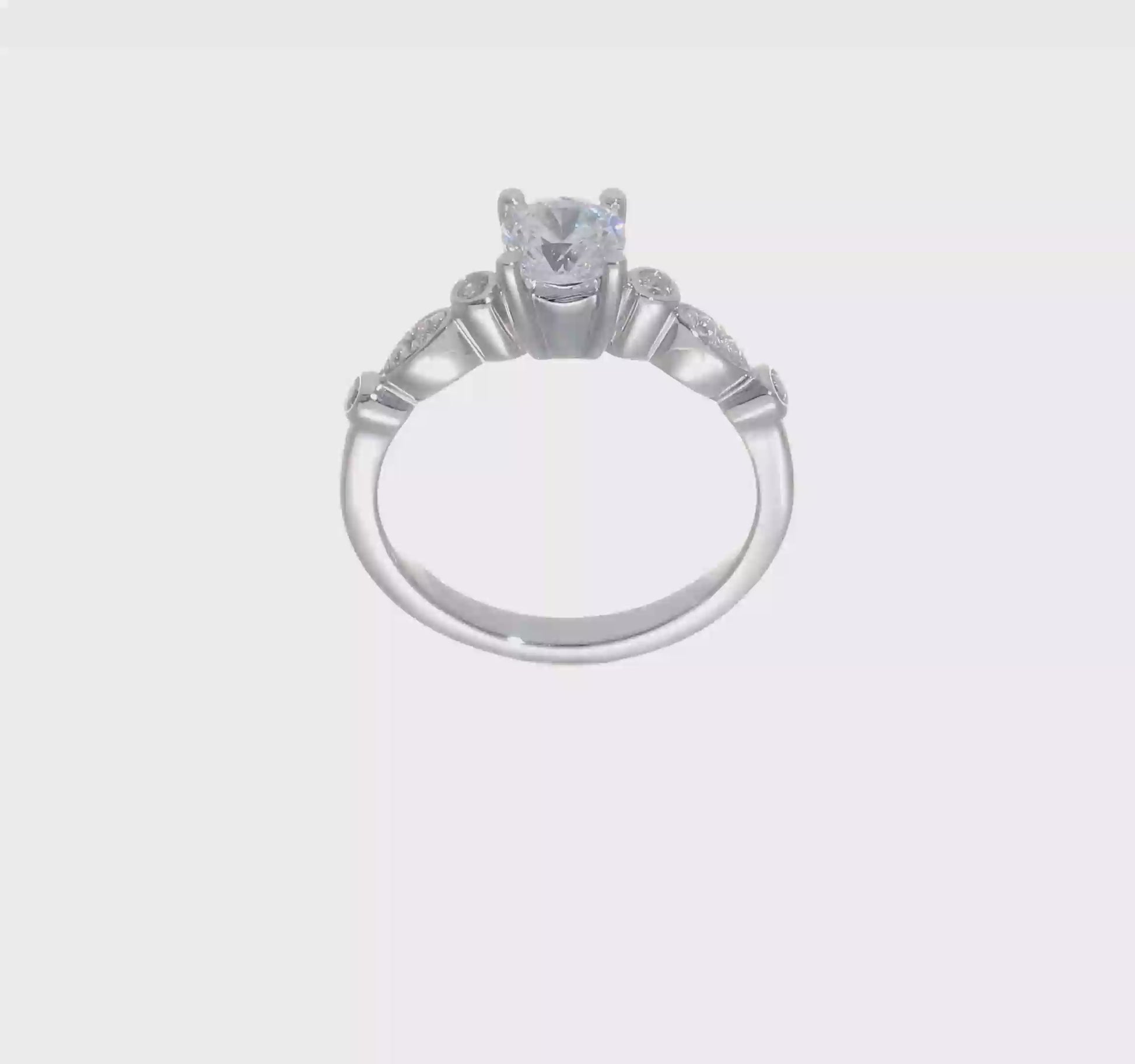 14K White Gold Simulated Diamond Engagement Ring-RM2631E-075-WAA