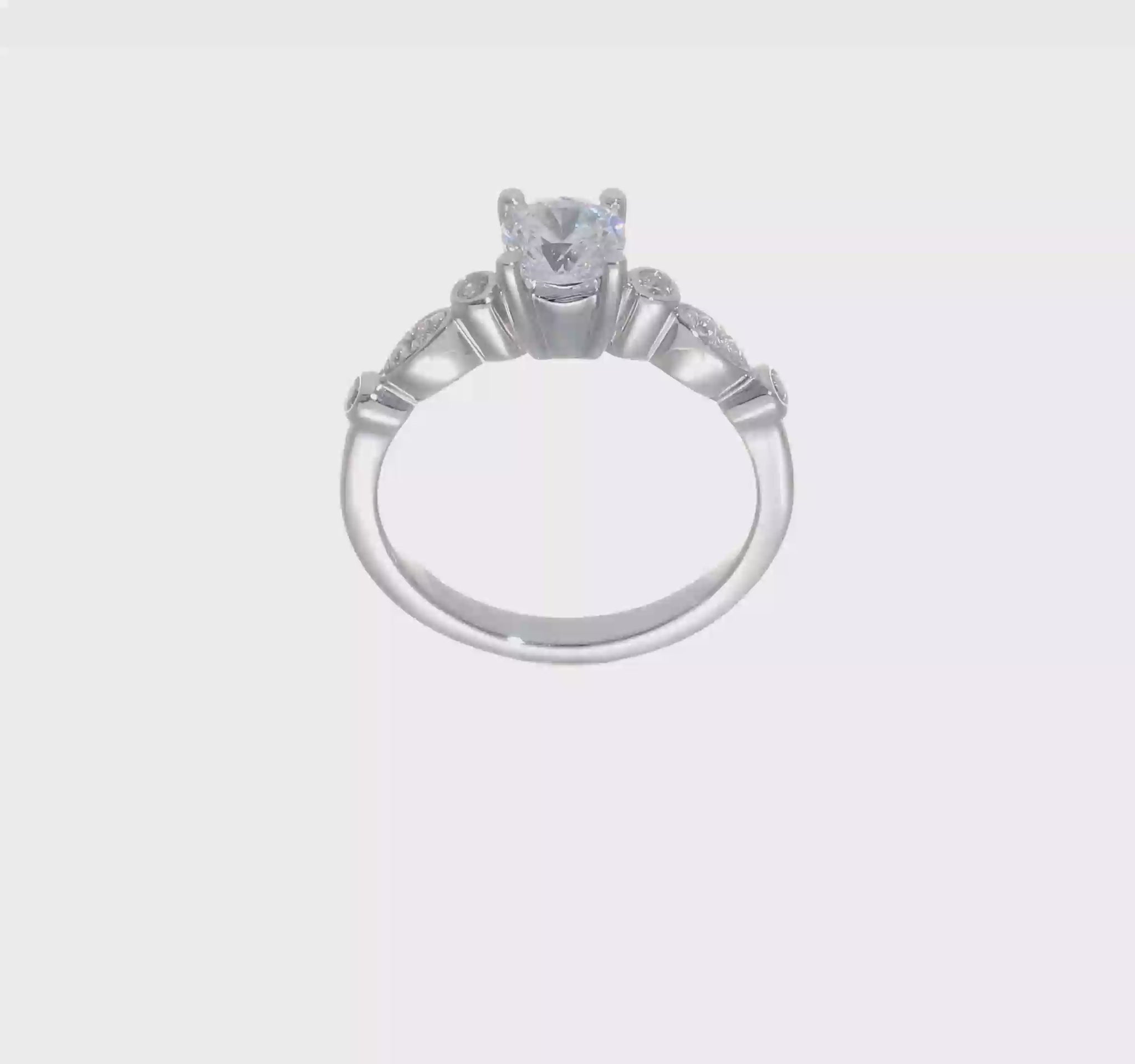 14K White Gold Simulated Diamond Engagement Ring-RM2631E-075-WAA