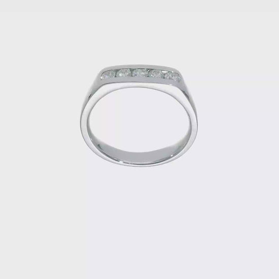 14K White Gold 5-Stone Real Diamond Channel Band-RM3278B-040-WAA