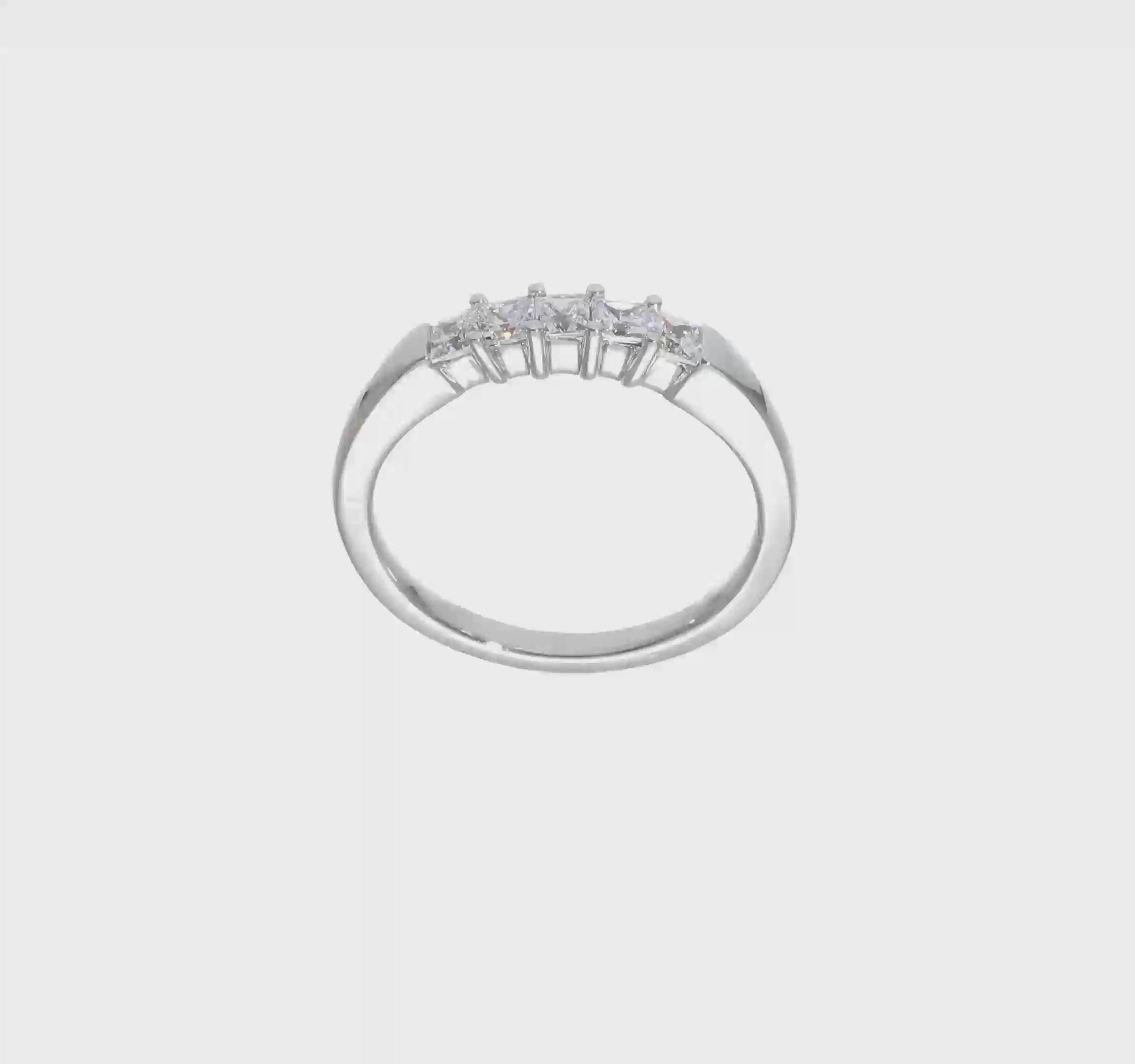 14K White Gold 5-Stone Real Diamond Band-RM3177B-050-WAA