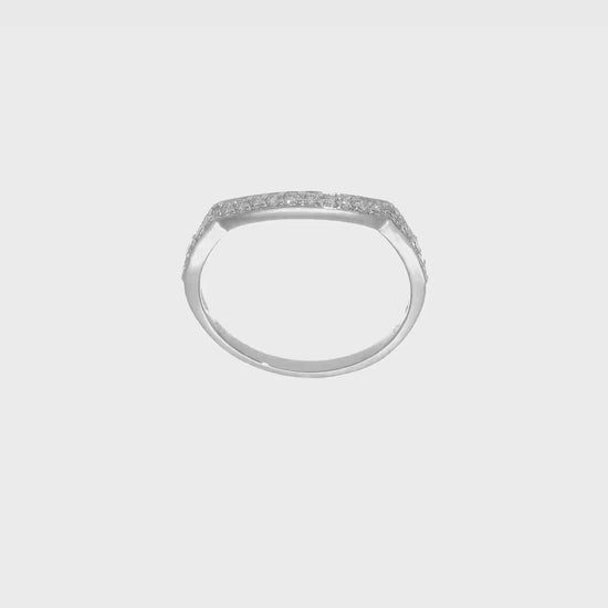 0.20ct. CZ Solid Real 14k White Gold Contoured Wedding Band Ring-rm6456b-020-waa