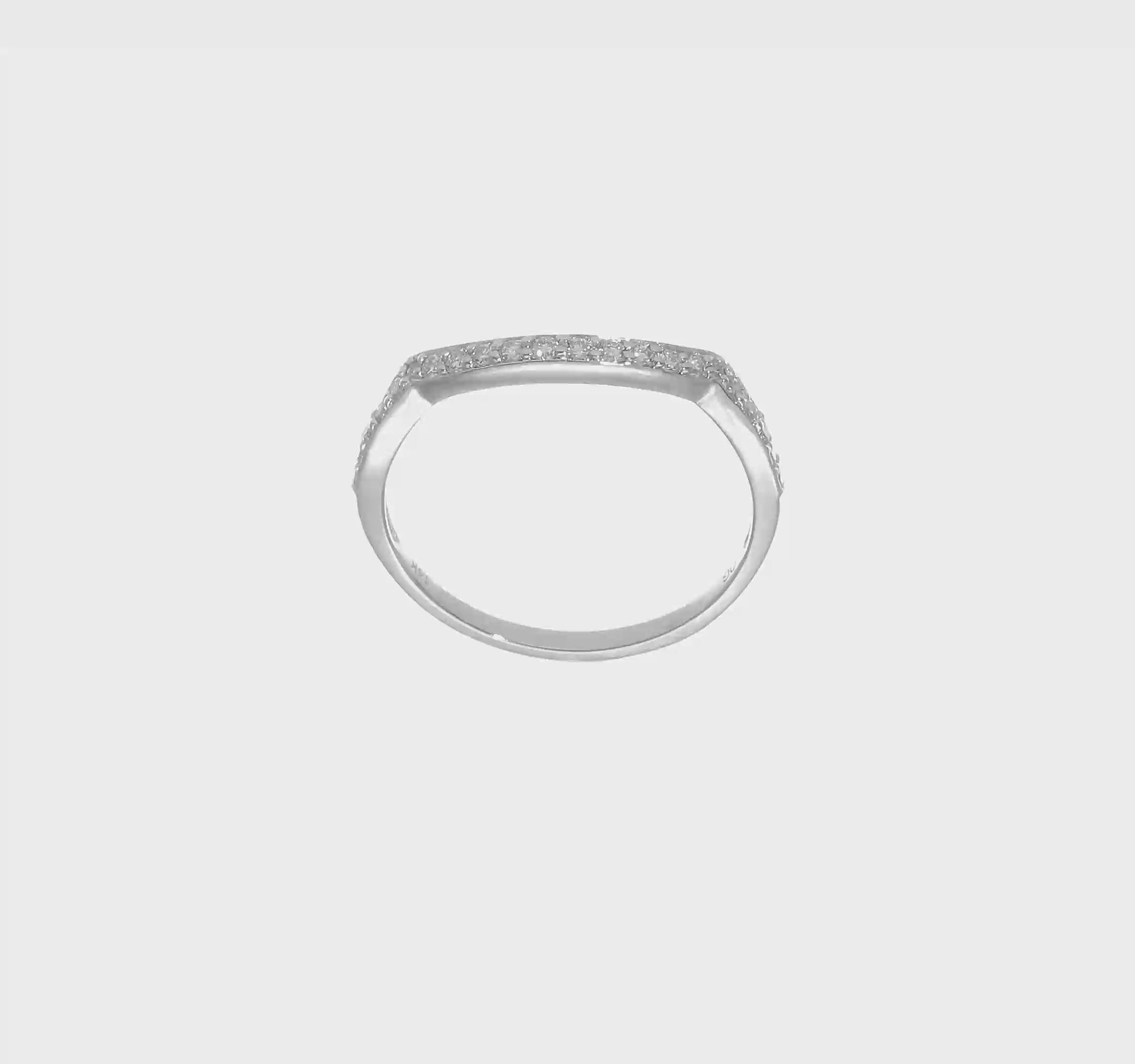 0.20ct. CZ Solid Real 14k White Gold Contoured Wedding Band Ring-rm6456b-020-waa