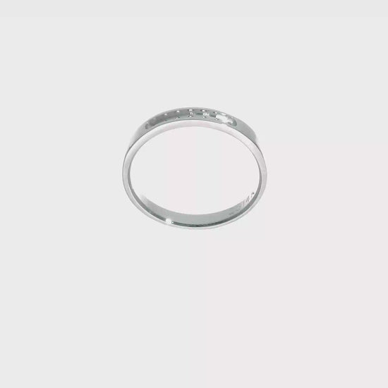 0.12ct. CZ Solid Real 14K White Gold 7-1.6mm Stone Channel Wedding Band Ring-rm3299b-012-w