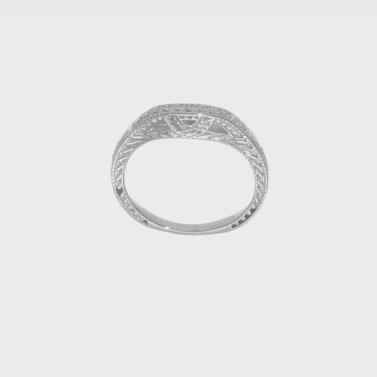 14k White Gold Real Diamond Wedding Band-RM2592B-009-WAA