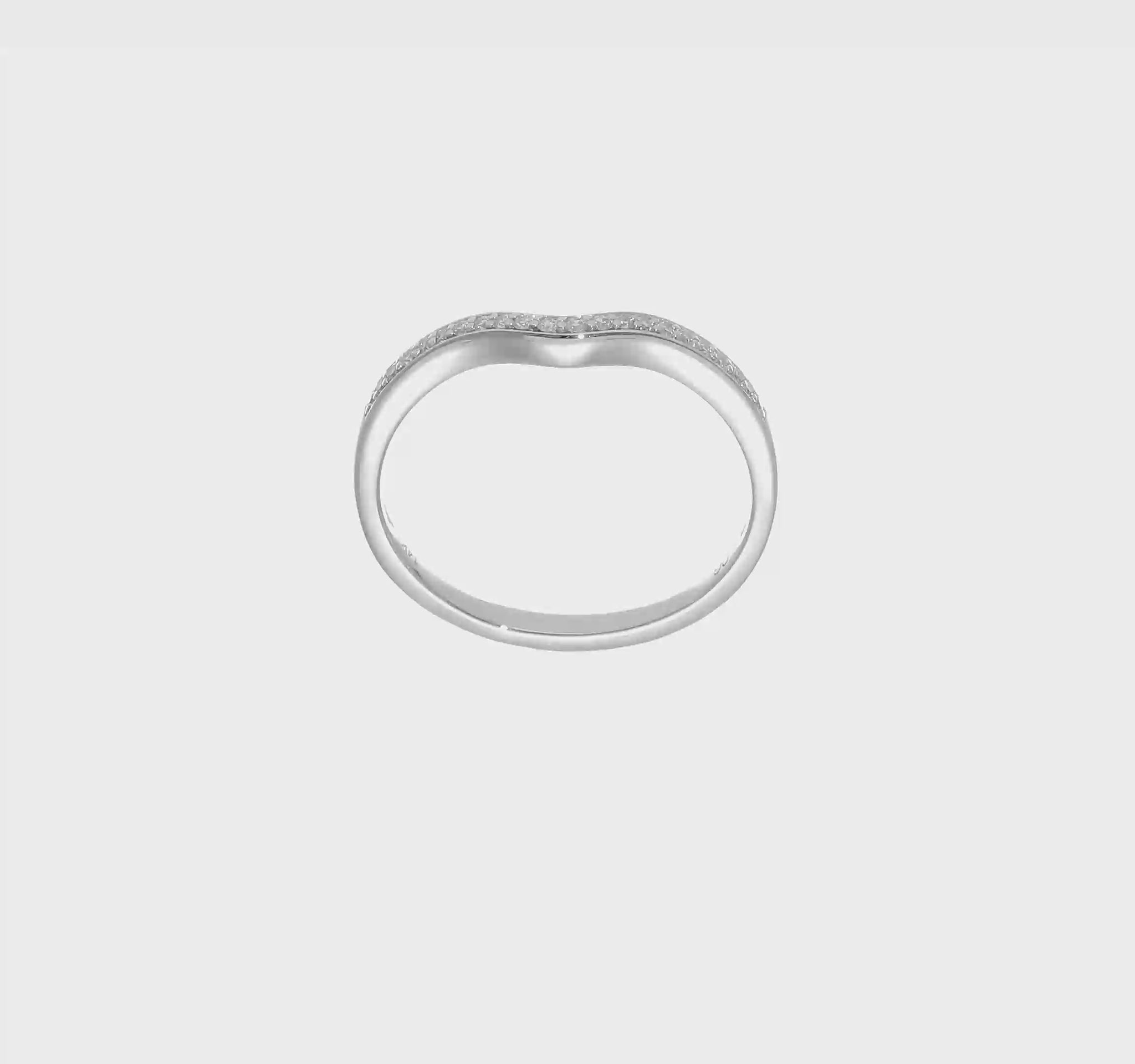 0.09ct. CZ Solid Real 14k White Gold Contoured Wedding Band Ring-rm6430b-009-waa