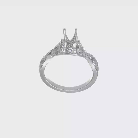 14k White Gold Peg Set Simulated Diamond Infinity Engagement Ring-RM2564E-021-WAA