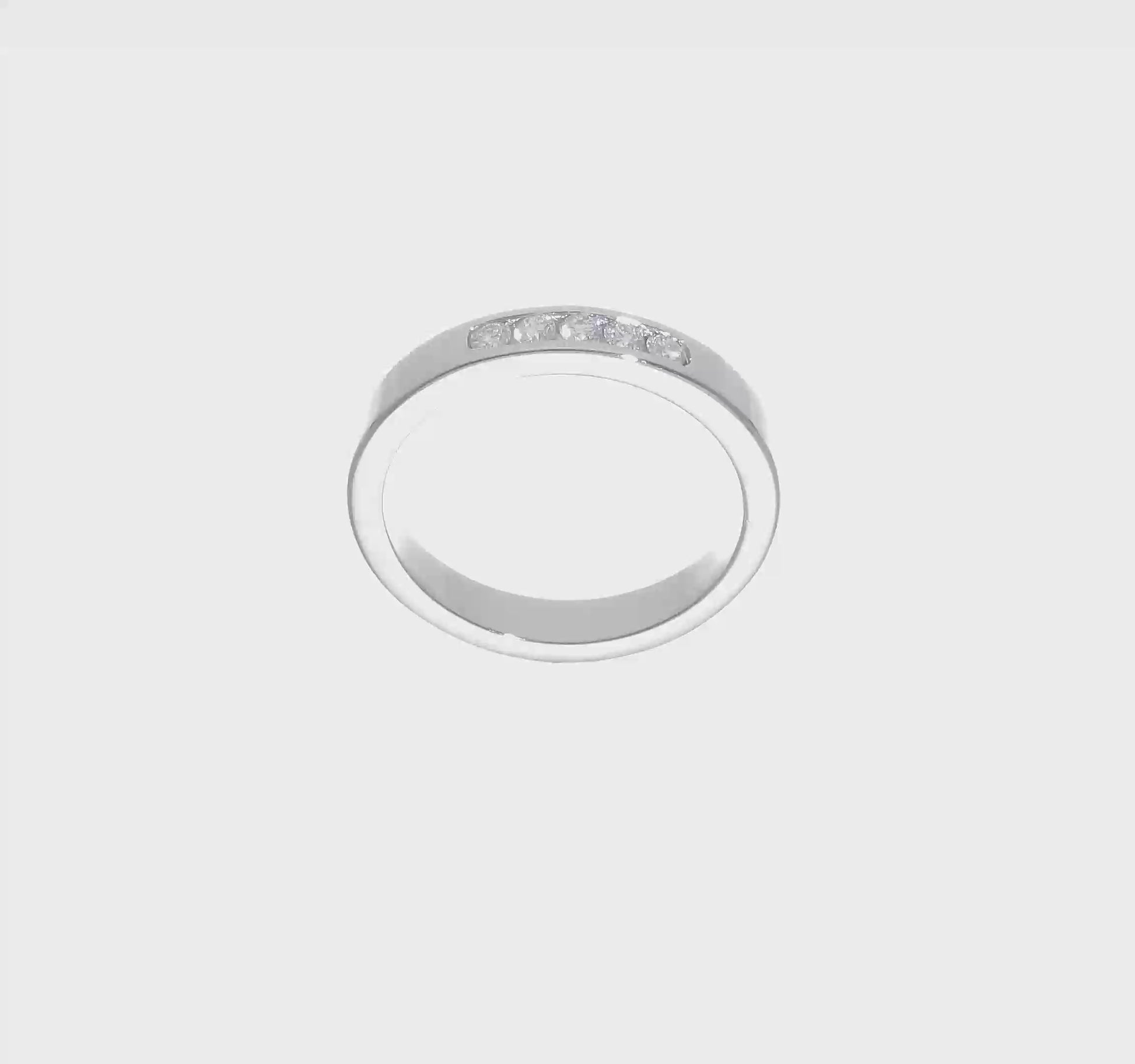 14K White Gold 5-Stone Real Diamond Channel Band-RM3276B-014-WAA