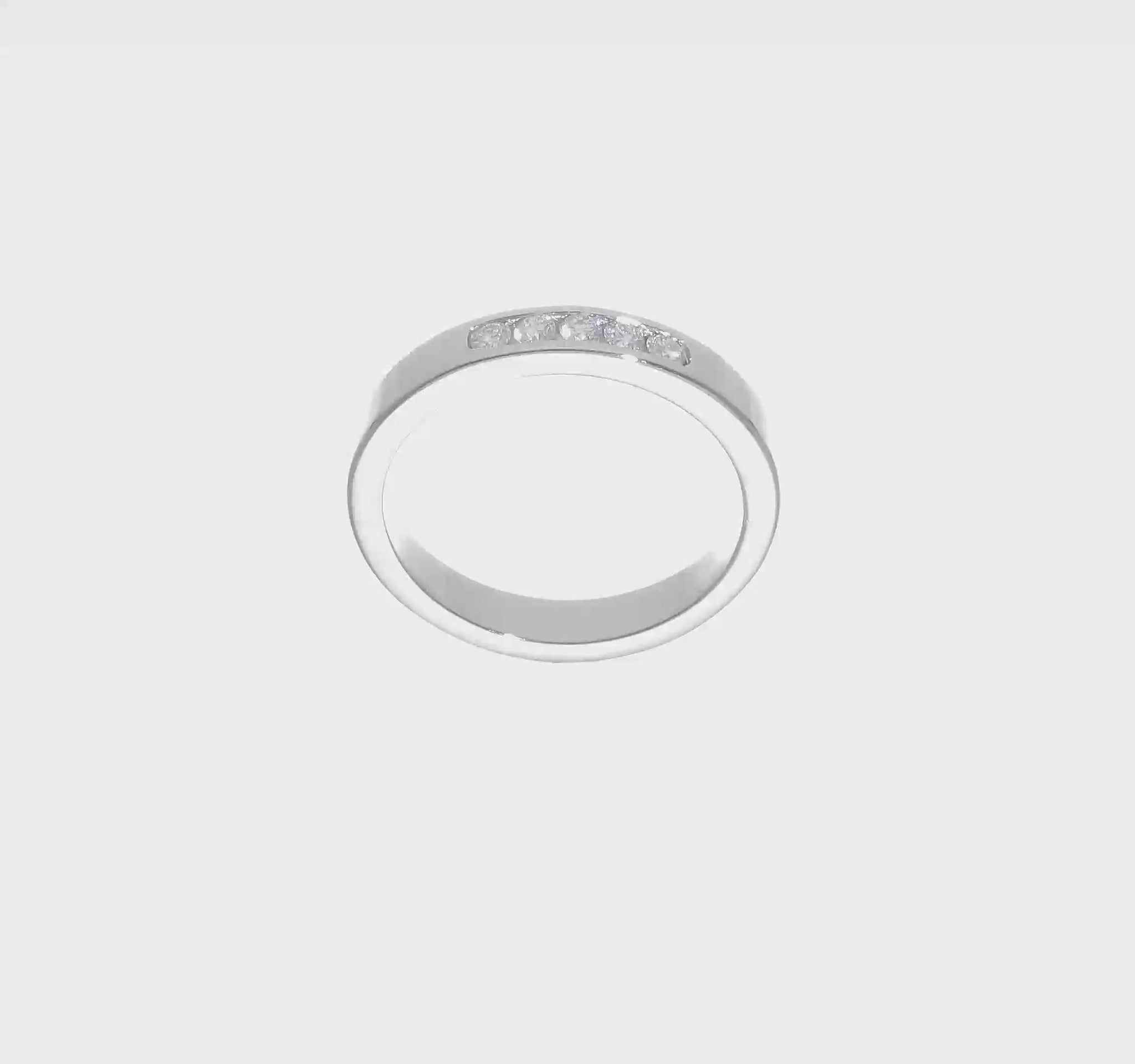 14K White Gold 5-Stone Real Diamond Channel Band-RM3276B-014-WAA