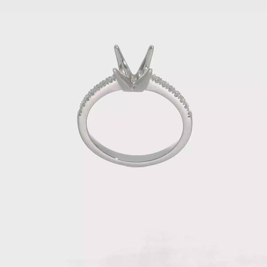 14K White Gold Simulated Diamond Engagement Ring-RM2636E-025-WAA