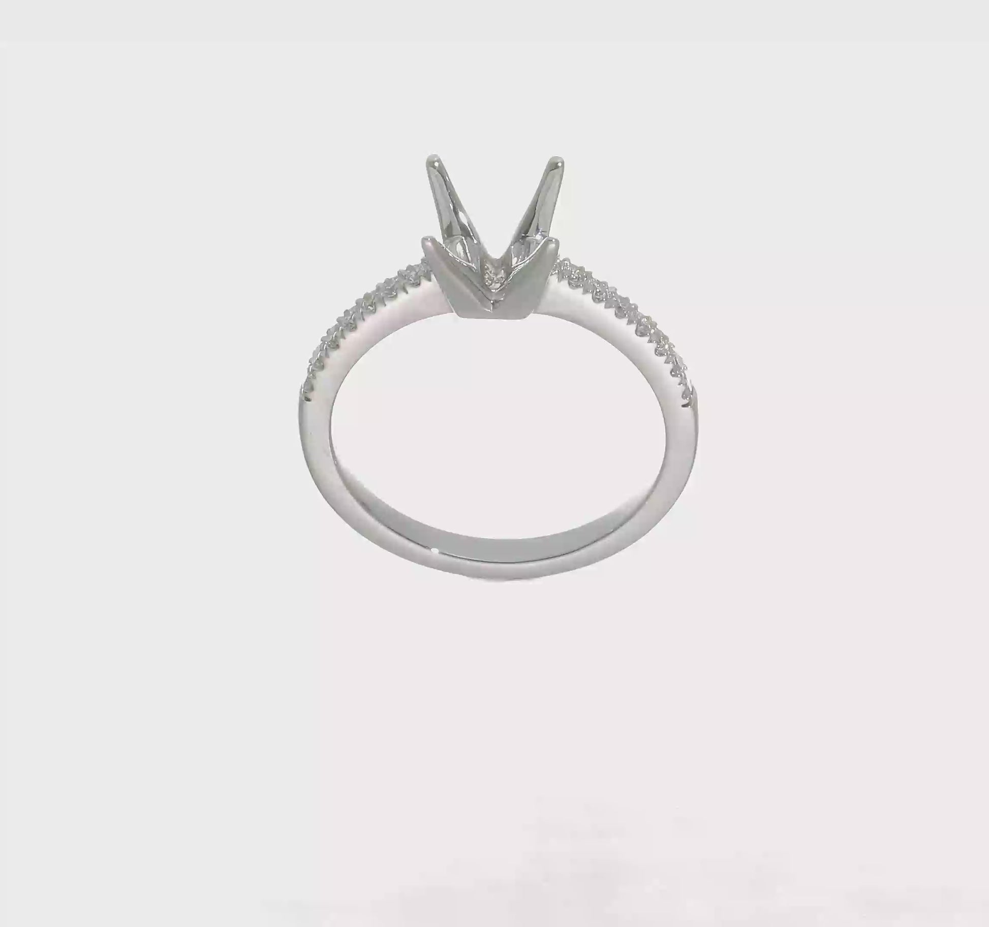 14K White Gold Simulated Diamond Engagement Ring-RM2636E-025-WAA