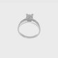 0.15ct. CZ Solid Real 14K White Gold Complete Cluster Engagement Ring-RM2385E-015-WAA