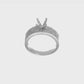 14K White Gold Diamond Peg Set CZ Engagement Ring-RM2858E-010-WAA