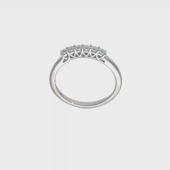 14K White Gold 6-Stone Real Diamond Band-RM3185B-025-WAA