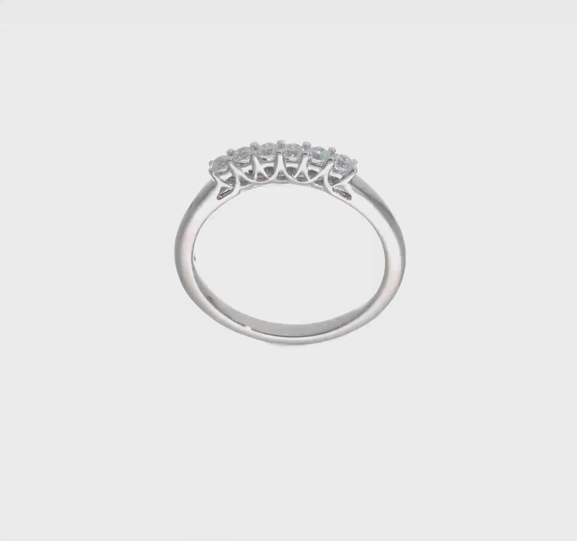 14K White Gold 6-Stone Real Diamond Band-RM3185B-025-WAA