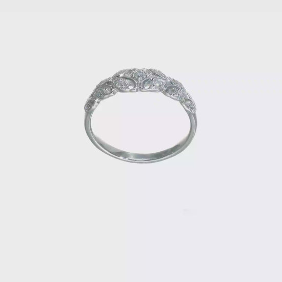 0.10ct. CZ Solid Real 14K White Gold Wedding Band Ring-RM3365B-010-W