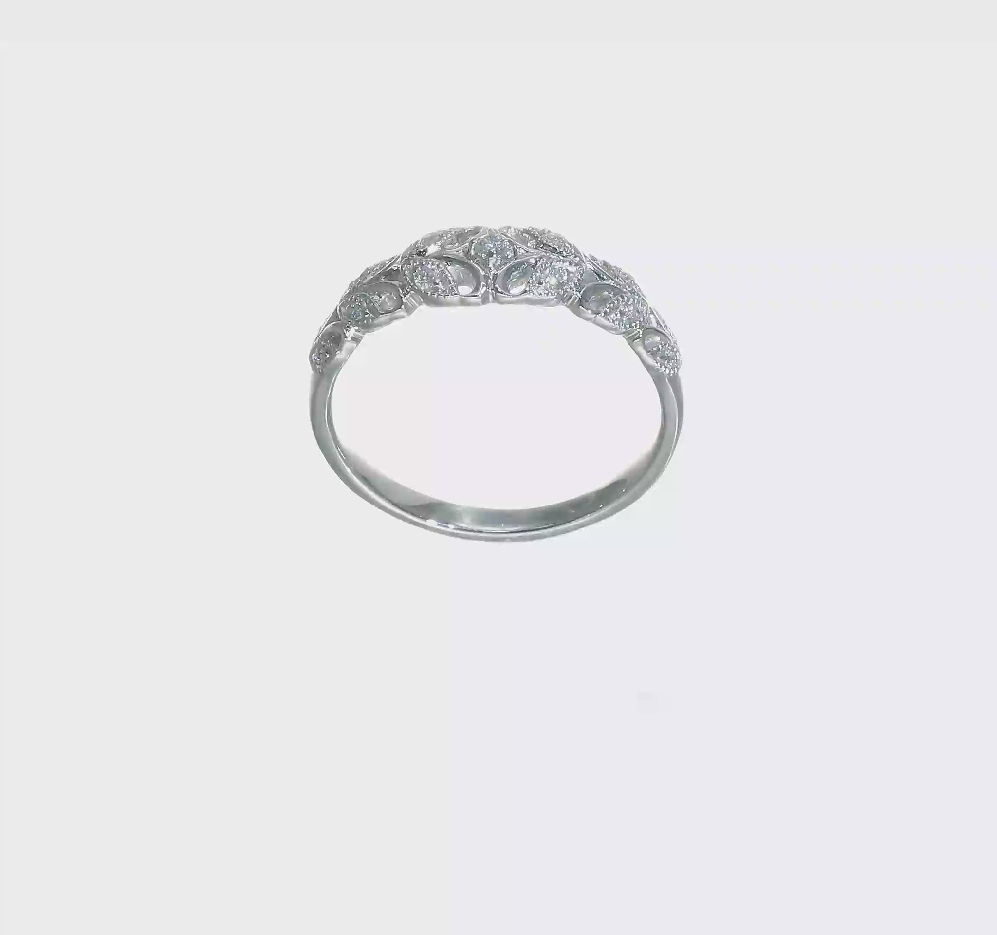 0.10ct. CZ Solid Real 14K White Gold Wedding Band Ring-RM3365B-010-W