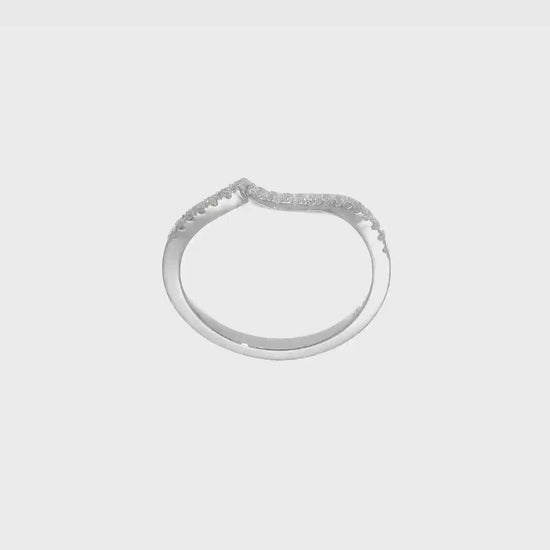 14k White Gold Real Diamond Contoured Wedding Band-RM2406B-020-WAA