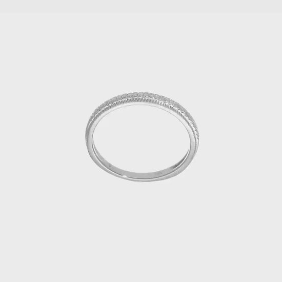 0.08ct. CZ Solid Real 14K White Gold Wedding Wedding Band Ring-rm2290b-008-w