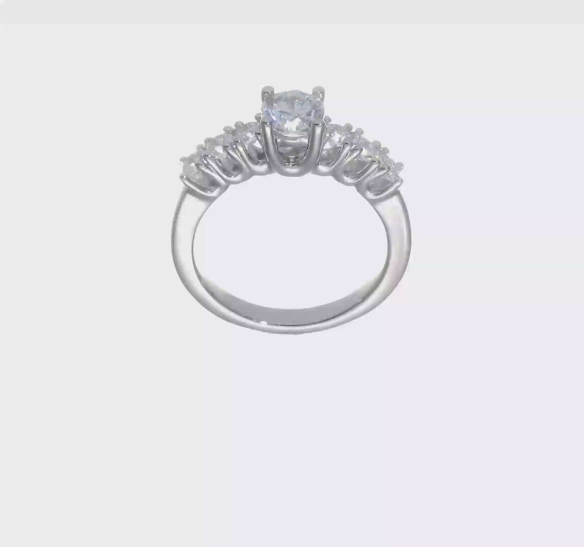 14K White Gold Simulated Diamond Engagement Ring-RM2772E-060-WAA