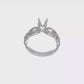 14k White Gold Peg Set Simulated Diamond Infinity Engagement Ring-RM2567E-038-WAA