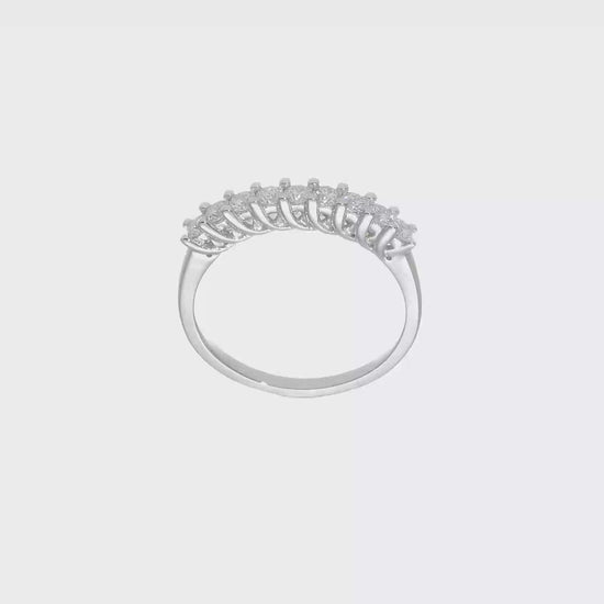 14K White Gold 9-Stone Real Diamond Band-RM3308B-045-WAA