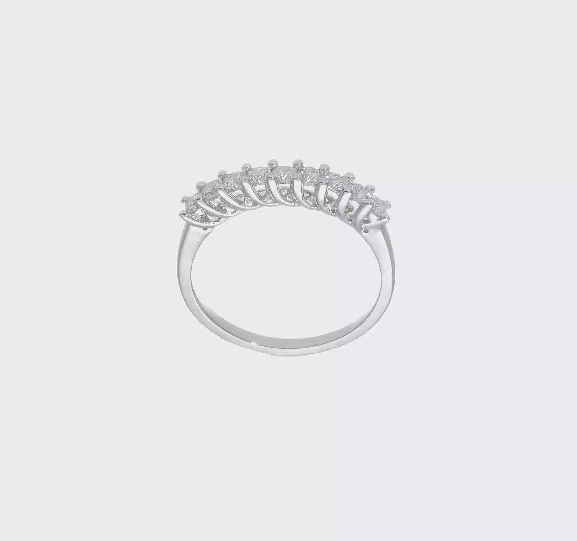 14K White Gold 9-Stone Real Diamond Band-RM3308B-045-WAA