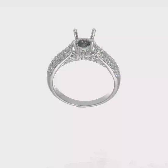 14K White Gold Simulated Diamond Engagement Ring-RM2736E-075-WAA