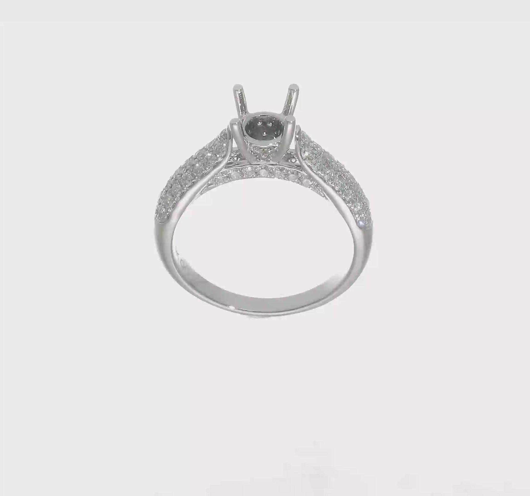 14K White Gold Simulated Diamond Engagement Ring-RM2736E-075-WAA