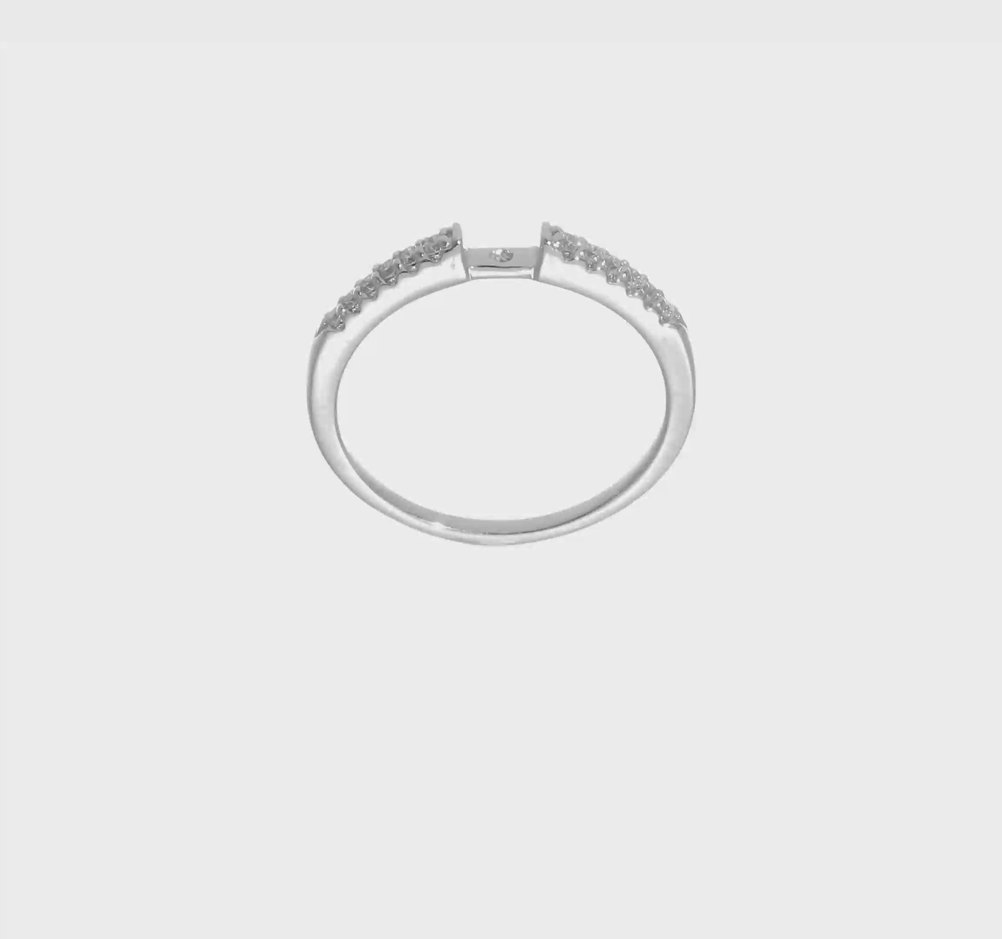 14K White Gold Diamond Peg Set CZ Engagement Ring-RM2787E-012-WAA