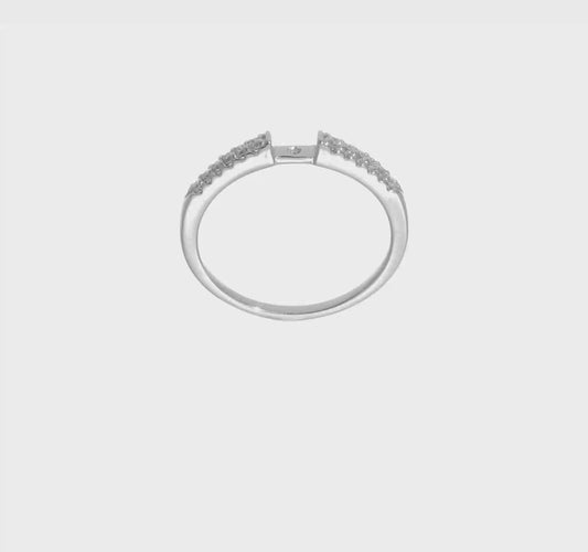 14K White Gold Diamond Peg Set CZ Engagement Ring-RM2787E-012-WAA