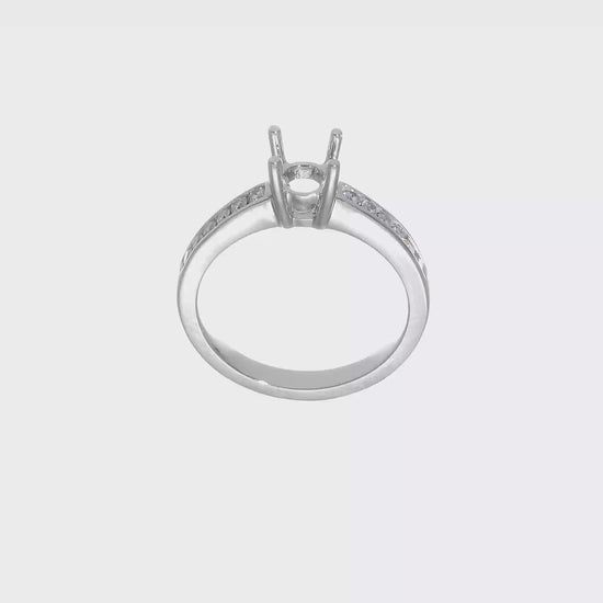 14K White Gold Simulated Diamond Engagement Ring-RM2578E-075-WAA