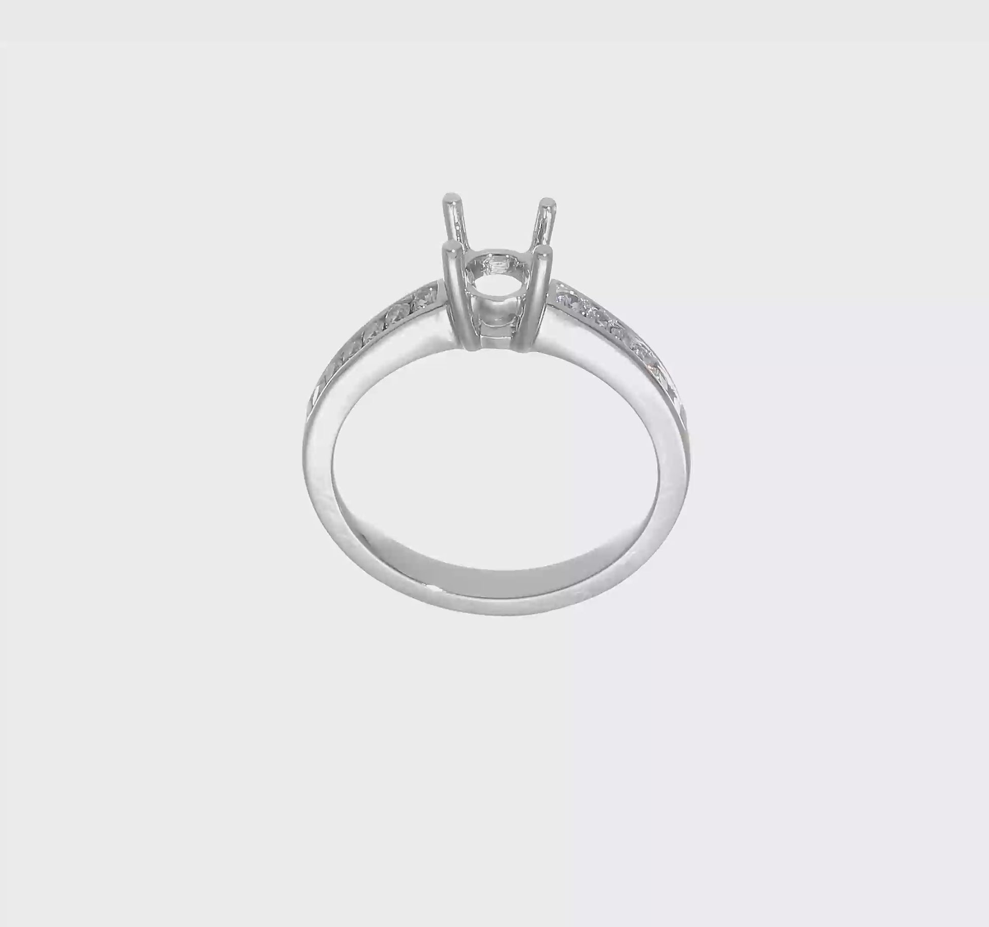 14K White Gold Simulated Diamond Engagement Ring-RM2578E-075-WAA