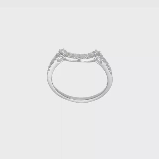 14k White Gold Real Diamond Contour Wedding Band-RM2089B-027-WVS