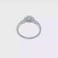 0.13ct. CZ Solid Real 14K White Gold 3-Stone Engagement Ring-RM2955E-013-W