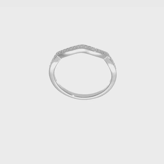 0.10ct. CZ Solid Real 14k White Gold Contoured Wedding Band Ring-rm6427b-010-waa