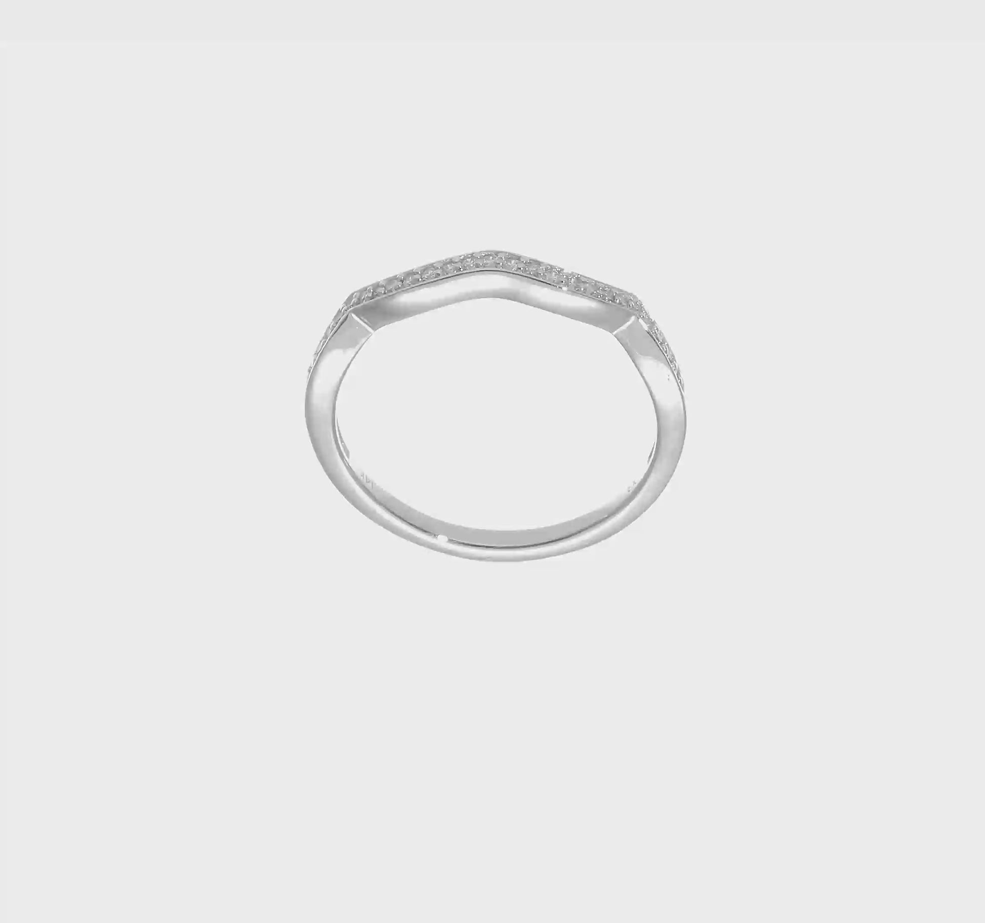 0.10ct. CZ Solid Real 14k White Gold Contoured Wedding Band Ring-rm6427b-010-waa