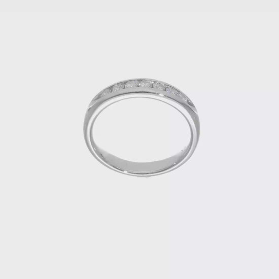 14K White Gold 7-Stone Real Diamond Channel Band-RM3304B-035-WAA