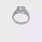 14K White Gold Diamond Princess CZ Cushion Halo Engagement Ring-RM2312E-075-WAA