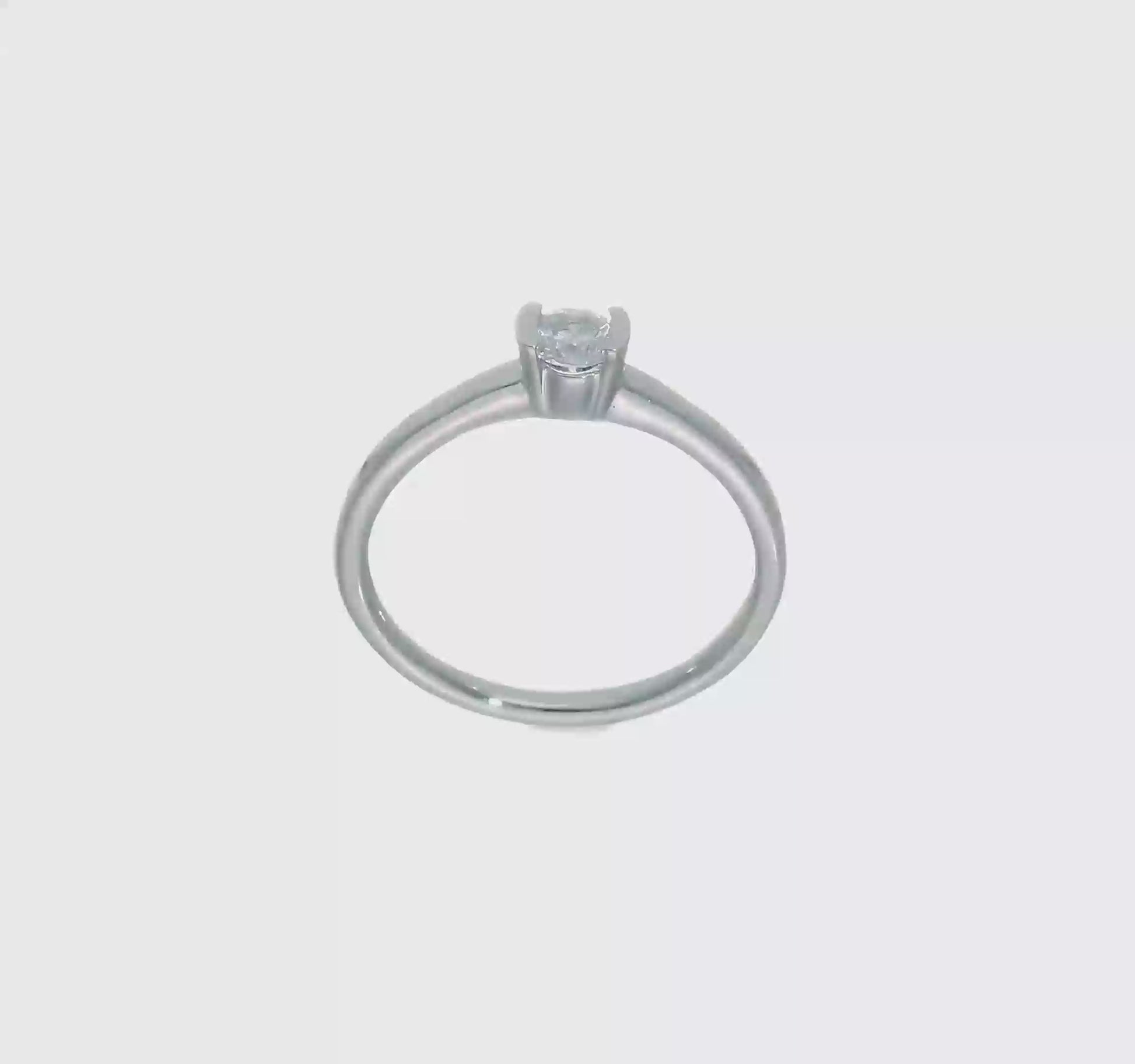 0.25ct. CZ Solid Real 14K White Gold Round Bezel Solitaire Engagement Ring-rm1953e-025-w